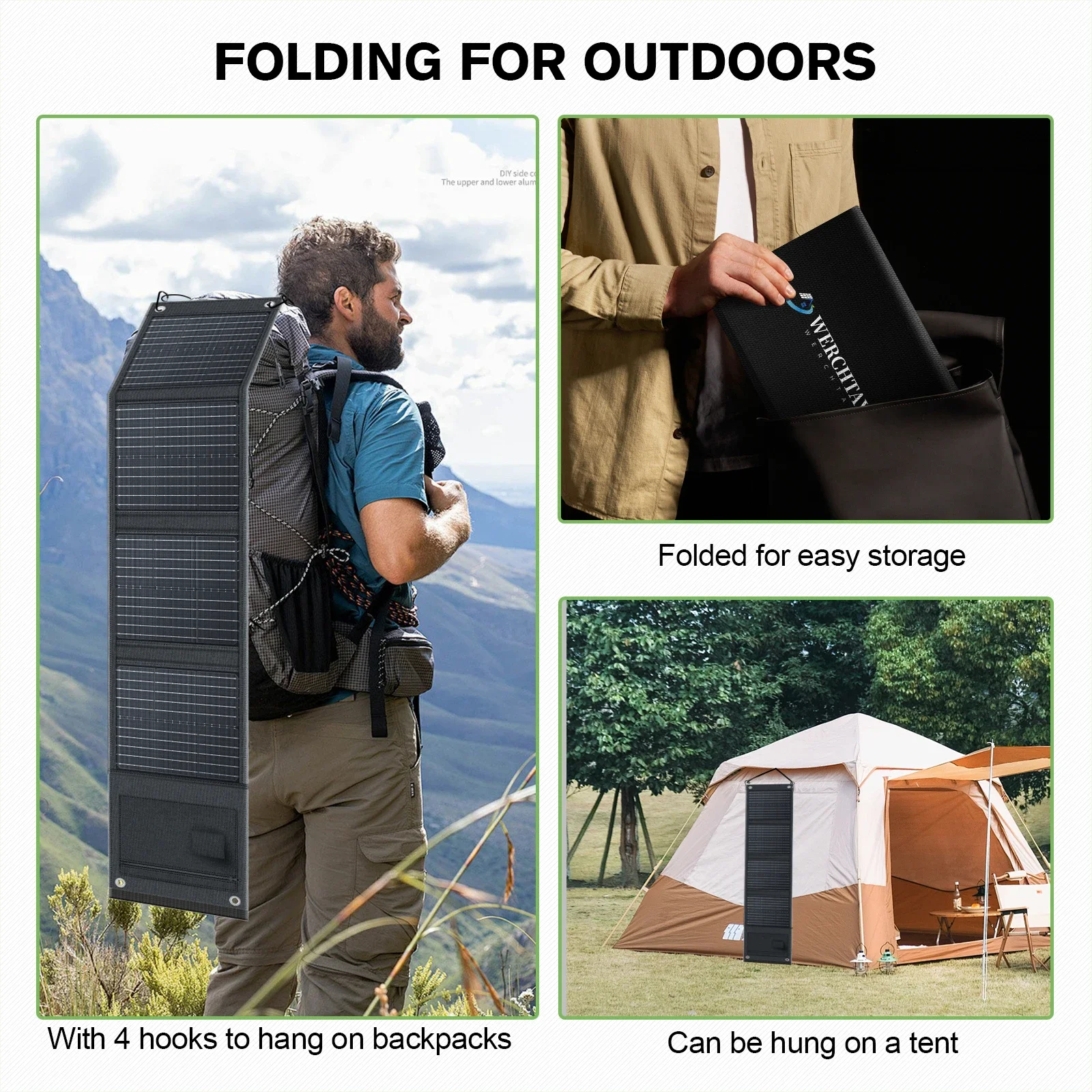 WERCHTAY 12 В 30 Вт складное зарядное устройство для солнечной панели IP67 водонепроницаемое портативное солнечное зарядное устройство с 3 выходами для кемпинга, пешего туризма, автофургона на открытом воздухе
WERCHTAY 12 В 30 Вт складное зарядное устройство для солнечной панели IP67 водонепроницаемое портативное солнечное зарядное устройство с 3 выходами для кемпинга, пешего туризма, автофургона на открытом воздухе