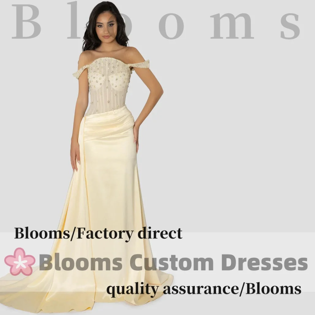 Customized Light Yellow Sweet Beads Luxury Evening Dresses 2025 Satin Draped Wedding Elegant Party Dress See Through Prom Gown
Customized Light Yellow Sweet Beads Luxury Evening Dresses 2025 Satin Draped Wedding Elegant Party Dress See Through Prom Gown
