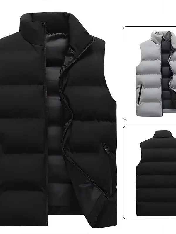Men's Stand Collar down Cotton Vest Thickened Warm Casual Shoulder Bared Jacket Zipper Winter Outerwear Standard Fit Youth Style
Men's Stand Collar down Cotton Vest Thickened Warm Casual Shoulder Bared Jacket Zipper Winter Outerwear Standard Fit Youth Style