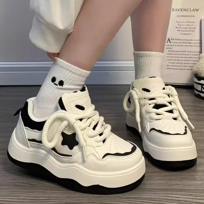 Women Platform Sneakers Star Design Lace Up Skateboard Flat Outdoor Comfortable Running Sport Shoe Tennis Walking Sneakers 35-40
Women Platform Sneakers Star Design Lace Up Skateboard Flat Outdoor Comfortable Running Sport Shoe Tennis Walking Sneakers 35-40
