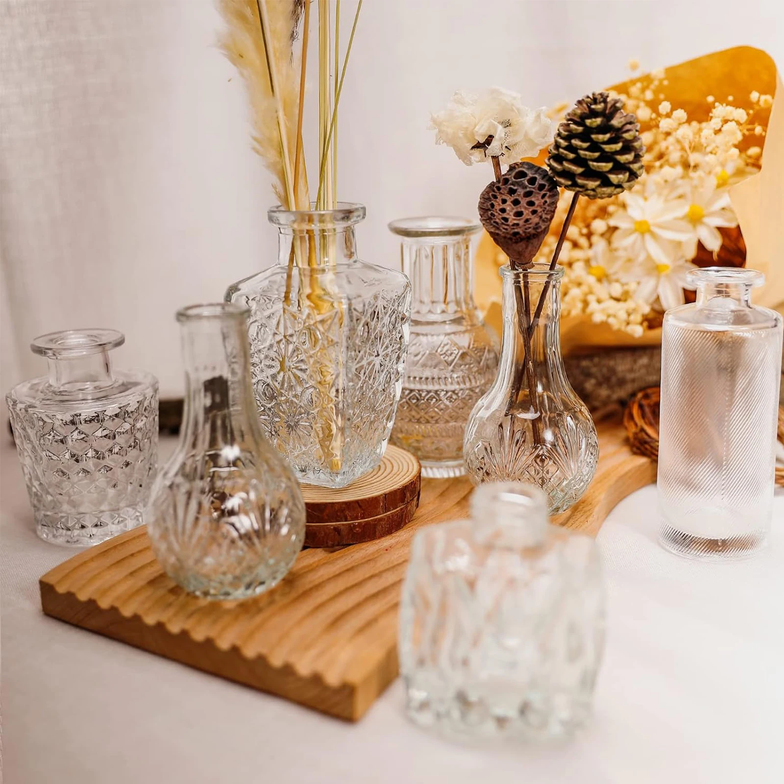 Glass Bud Vase Set Small Flower Vase Clear Glass Bud Vases for Rustic Home Wedding Table Decorations
Glass Bud Vase Set Small Flower Vase Clear Glass Bud Vases for Rustic Home Wedding Table Decorations