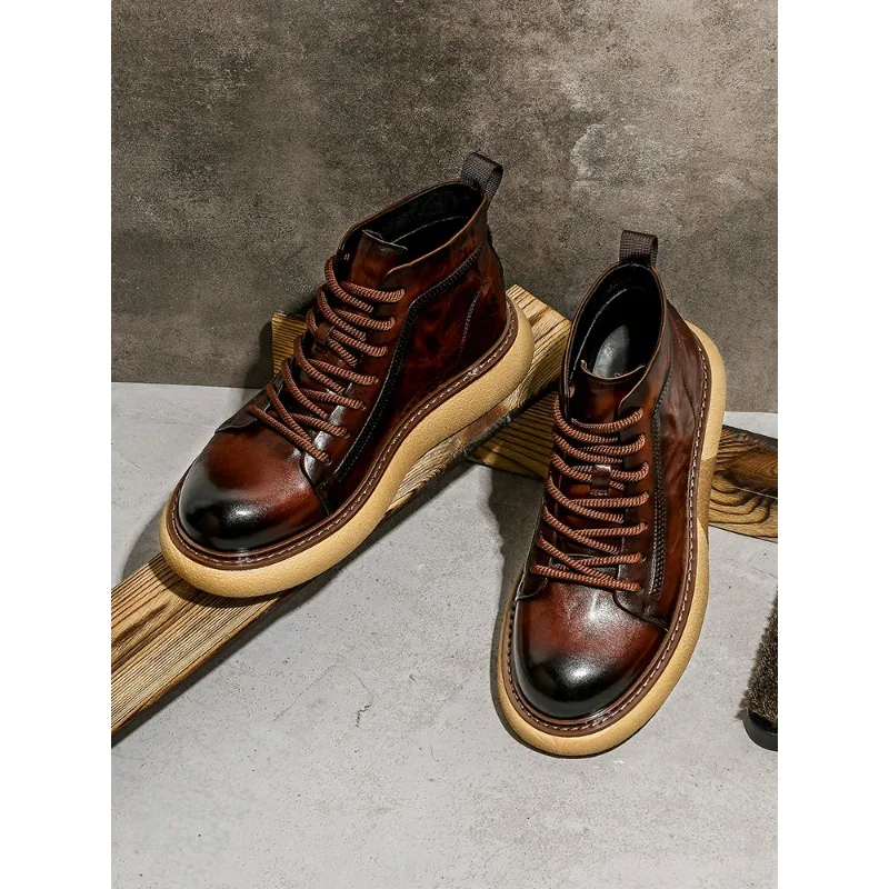 Новинка 2025 года, зимние мужские кожаные ботинки martin, амортизирующие рабочие ботинки средней высоты на мягкой толстой подошве 
Новинка 2025 года, зимние мужские кожаные ботинки martin, амортизирующие рабочие ботинки средней высоты на мягкой толстой подошве