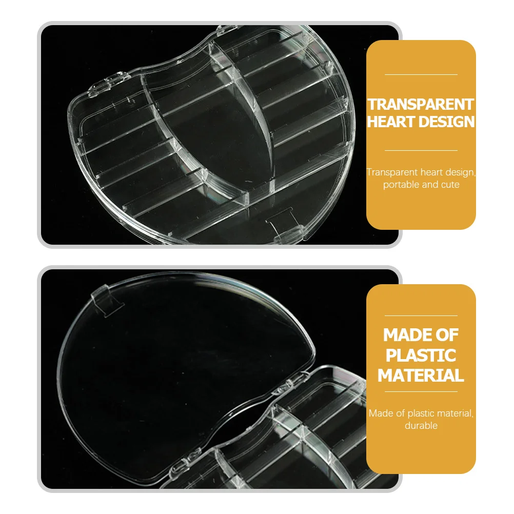 Heart Shaped Jewelry Box Clear Plastic Storage Compartment Organizer for Fake Nails Beads Buttons Rings Rhinestones Portable
Heart Shaped Jewelry Box Clear Plastic Storage Compartment Organizer for Fake Nails Beads Buttons Rings Rhinestones Portable