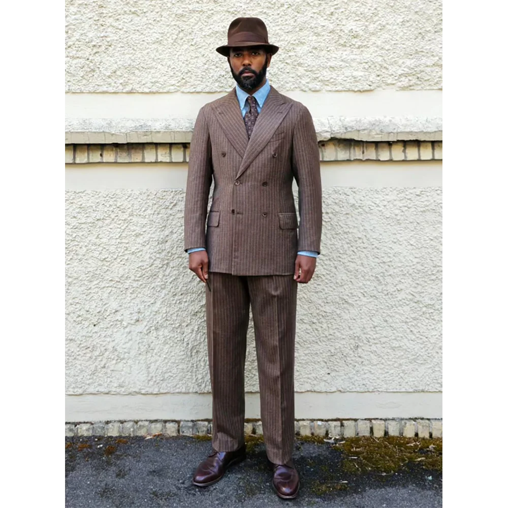 Men's Two-piece Stripe Suit (Jacket+Pants) New High-quality and Handsome Double Breasted Casual Slim Male Clothing
Men's Two-piece Stripe Suit (Jacket+Pants) New High-quality and Handsome Double Breasted Casual Slim Male Clothing