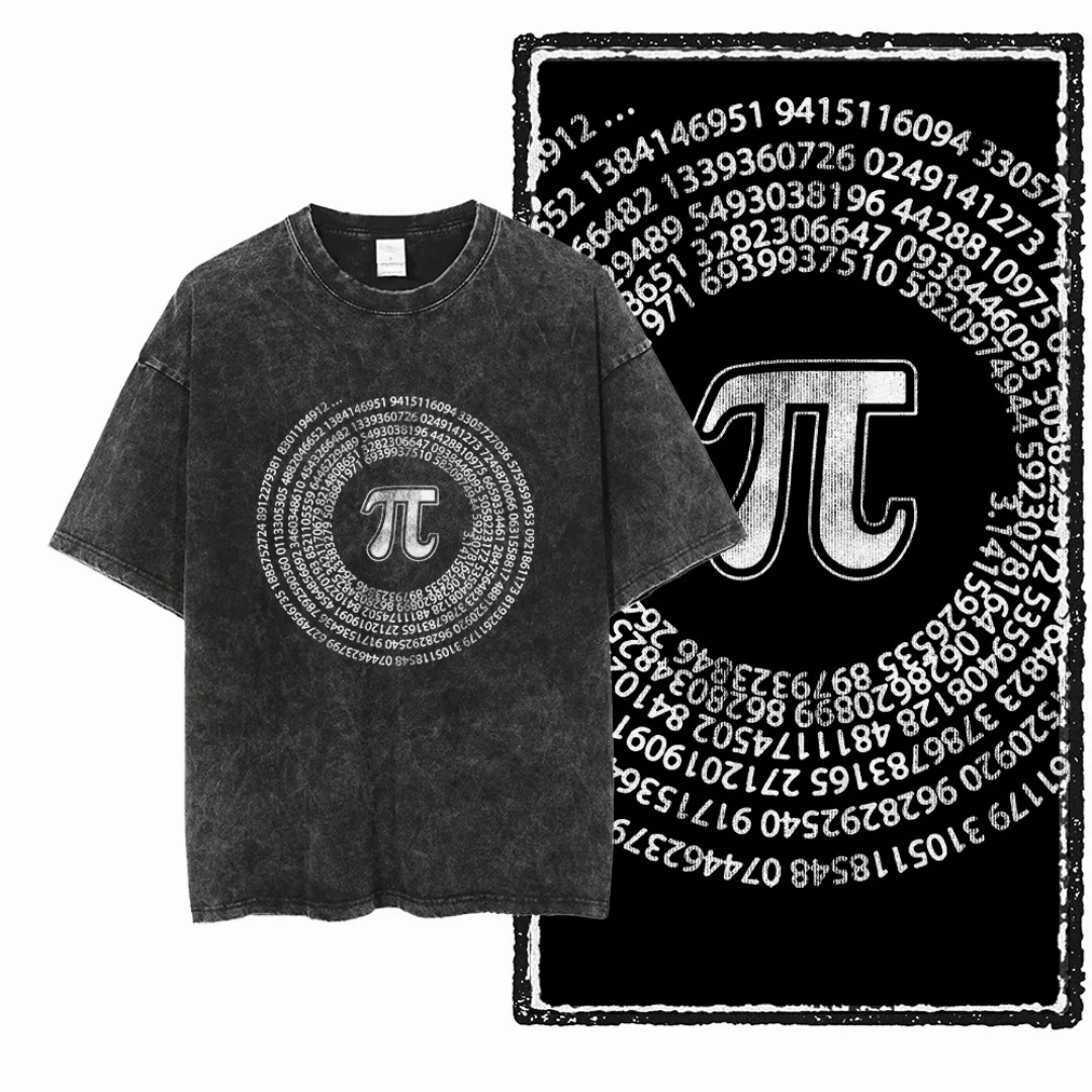 Новая винтажная мужская футболка с рисунком Pi Symbol & Pi Digits, черная футболка большого размера, потертая повседневная уличная одежда в стиле ретро
Новая винтажная мужская футболка с рисунком Pi Symbol & Pi Digits, черная футболка большого размера, потертая повседневная уличная одежда в стиле ретро