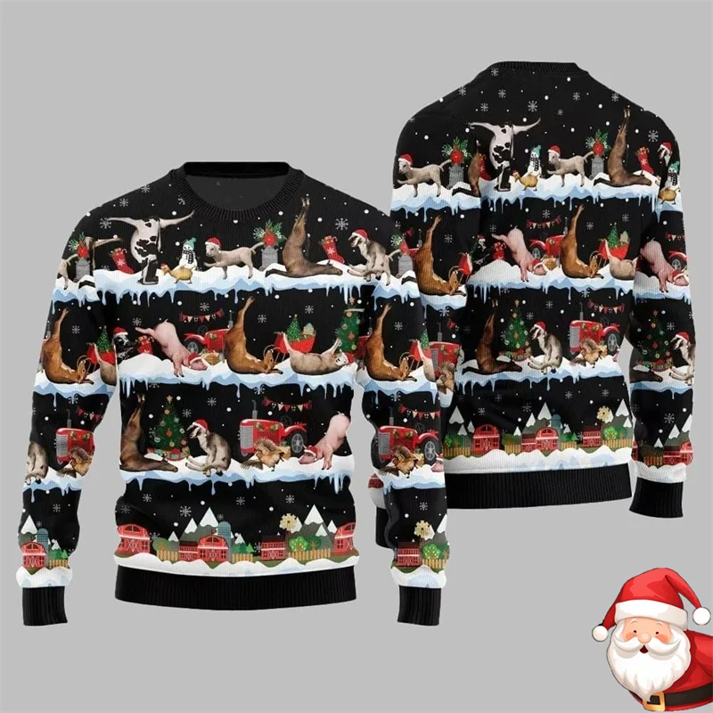 Рождество 2025 года, забавный фермерский хаос, уродливый рождественский свитер, забавный пуловер с животными на ферме, толстовка, повседневная спортивная праздничная одежда, топ
Рождество 2025 года, забавный фермерский хаос, уродливый рождественский свитер, забавный пуловер с животными на ферме, толстовка, повседневная спортивная праздничная одежда, топ