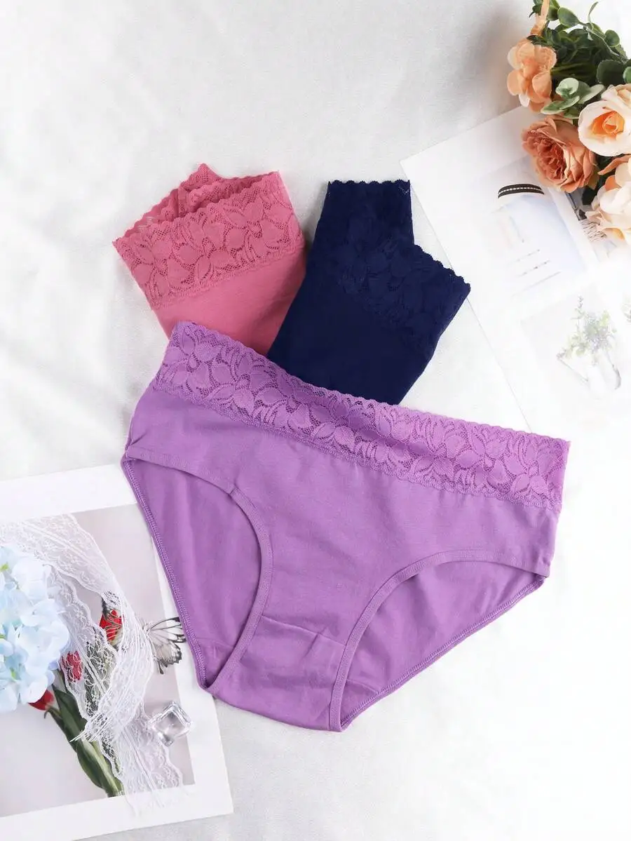 6-Pack Womens Lace Trim Mid-Rise Panties Soft Stretchy Cotton Blend Floral Waistband
6-Pack Womens Lace Trim Mid-Rise Panties Soft Stretchy Cotton Blend Floral Waistband