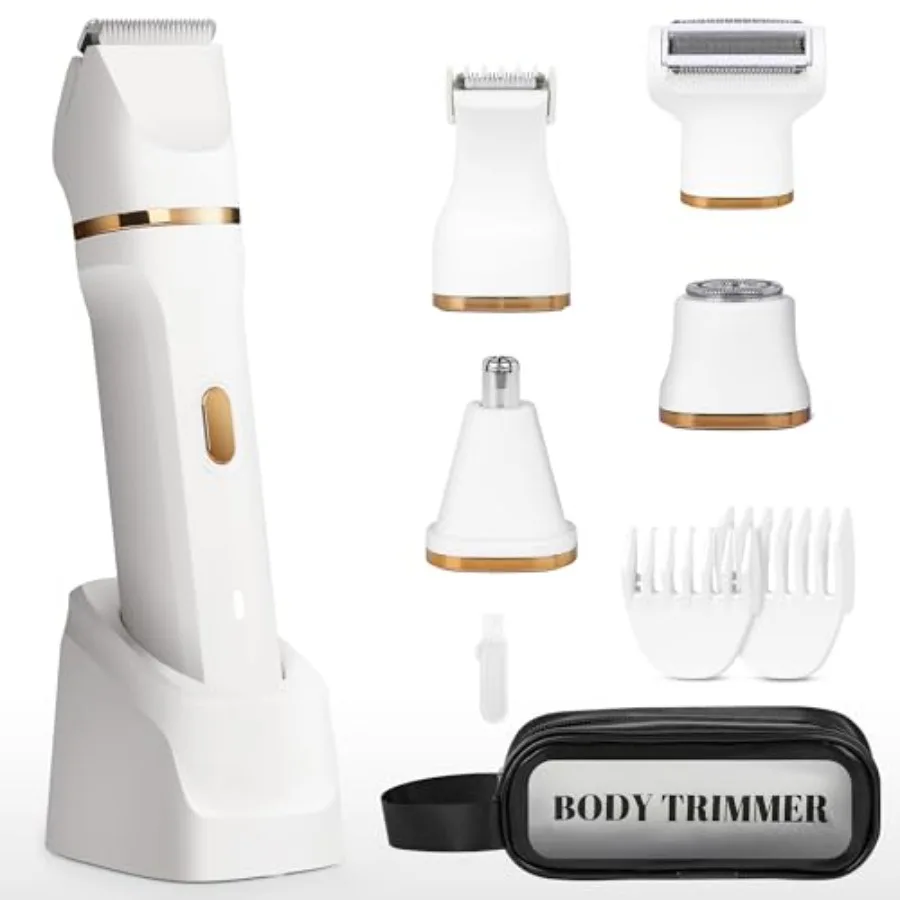 Electric Bikini Trimmer for Women - 5 in 1 Rechargeable Electric Razors for Women IPX7 Waterproof Pubic Hair Trimmer Painless W
Electric Bikini Trimmer for Women - 5 in 1 Rechargeable Electric Razors for Women IPX7 Waterproof Pubic Hair Trimmer Painless W