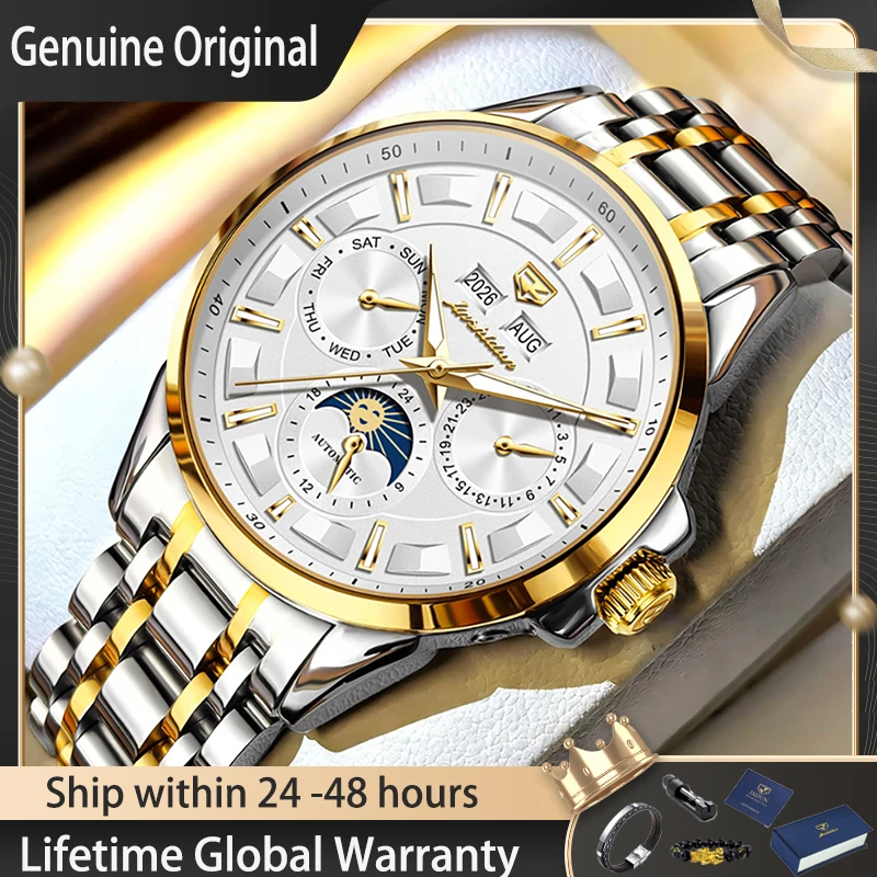 JSDUN Men Automatic Mechanical Watch Moon Phase Calendar Luminous Waterproof Luxury Business Watch For Male 2026 New Arrival
JSDUN Men Automatic Mechanical Watch Moon Phase Calendar Luminous Waterproof Luxury Business Watch For Male 2026 New Arrival