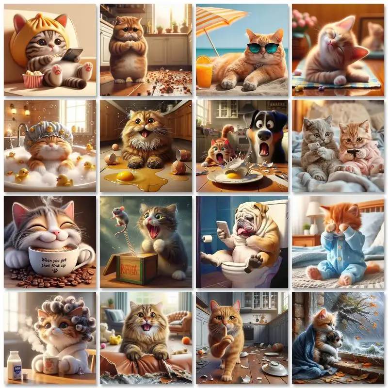 PhotoCustom 5D DIY Diamond Painting Cat Full Square Round Rhinestone Kit Diamond Embroidery Animal Mosaic Needlework Handmade Gi
PhotoCustom 5D DIY Diamond Painting Cat Full Square Round Rhinestone Kit Diamond Embroidery Animal Mosaic Needlework Handmade Gi