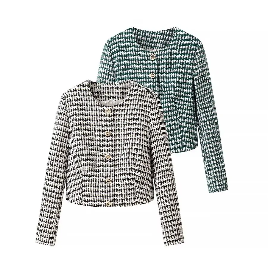 TRAFZA Women Winter Round Collar Long Sleeve Single-breasted Small Fragrant Style Jacket Female Fashion Temperament Short Jacket
TRAFZA Women Winter Round Collar Long Sleeve Single-breasted Small Fragrant Style Jacket Female Fashion Temperament Short Jacket