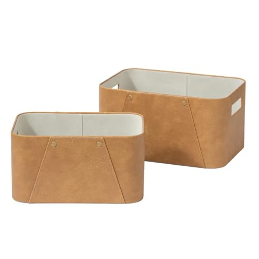 Storage Baskets for Organizing, 2 Pack, Storage Cube Boxes Luxury Vegan Leather for Closet Shelf Cabinet Bookcase
Storage Baskets for Organizing, 2 Pack, Storage Cube Boxes Luxury Vegan Leather for Closet Shelf Cabinet Bookcase