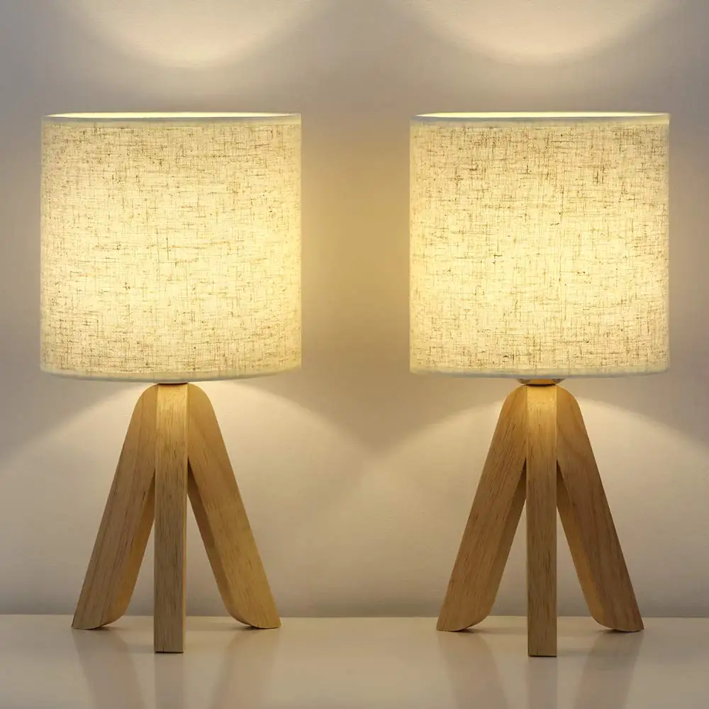 Small Table Lamps - Wooden Tripod Nightstand Lamps Set Of 2 For Bedroom, Living Room, Office, Home With Fabric Linen Shade
Small Table Lamps - Wooden Tripod Nightstand Lamps Set Of 2 For Bedroom, Living Room, Office, Home With Fabric Linen Shade