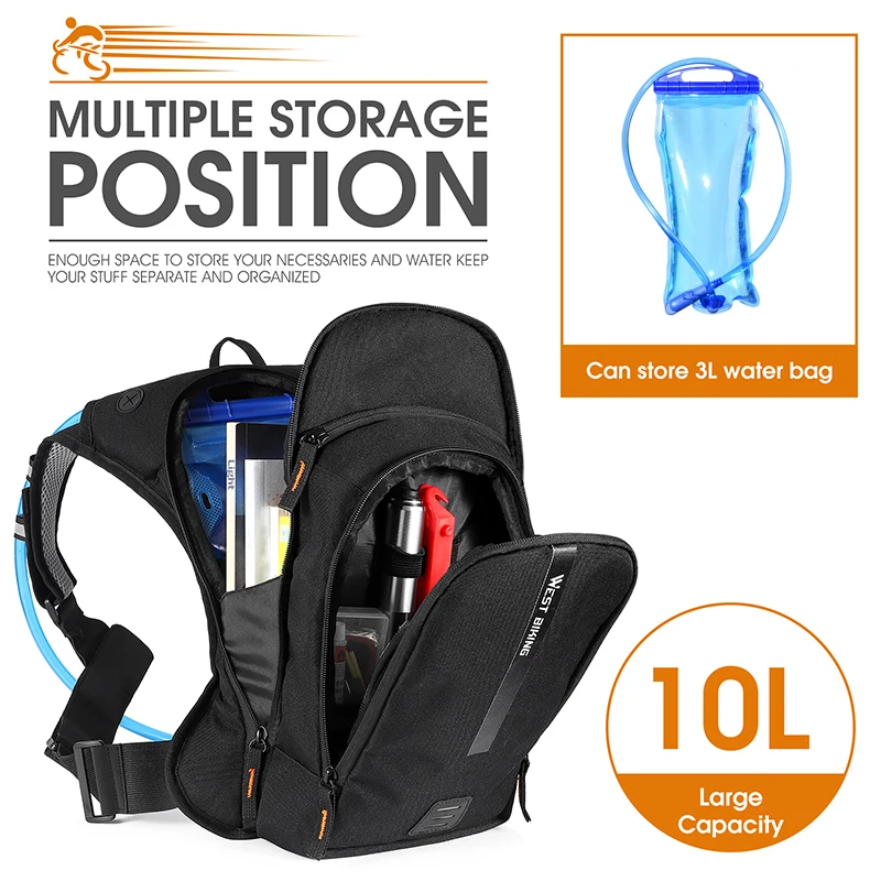 WEST BIKING 10L Hydration Backpack for Cycling Outdoor Sports Running Hiking Climbing Breathable Multi-layer Bicycle Water Bag
WEST BIKING 10L Hydration Backpack for Cycling Outdoor Sports Running Hiking Climbing Breathable Multi-layer Bicycle Water Bag
