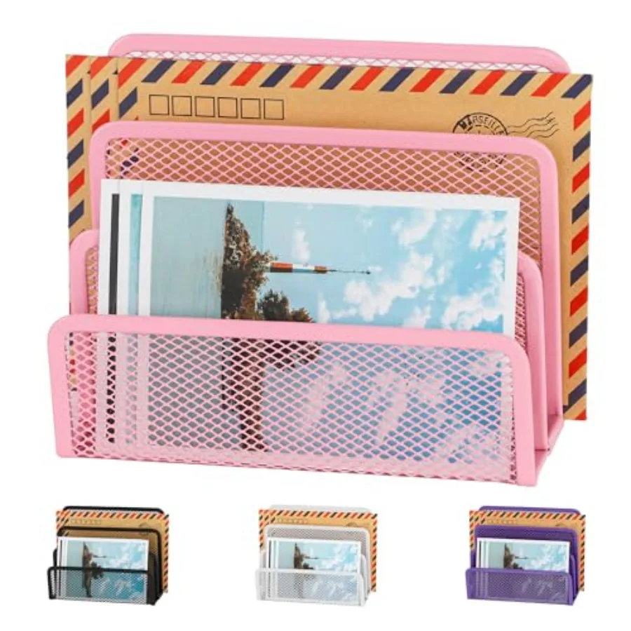 Desk Mail Organizer, Office Small Desktop Metal Mesh Envelope Letter Sorter Paper File Holder Organizer with 3 Vertical Upright
Desk Mail Organizer, Office Small Desktop Metal Mesh Envelope Letter Sorter Paper File Holder Organizer with 3 Vertical Upright
