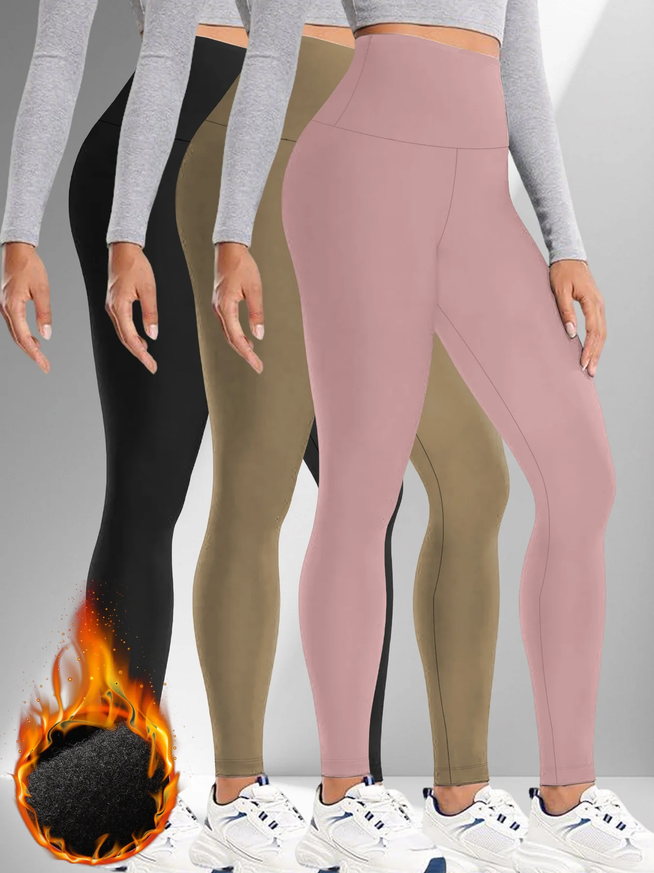 Женские мягкие леггинсы для йоги из 3 комплектов с высокой талией и флисовой подкладкой, зимние теплые колготки для тренировок
Женские мягкие леггинсы для йоги из 3 комплектов с высокой талией и флисовой подкладкой, зимние теплые колготки для тренировок