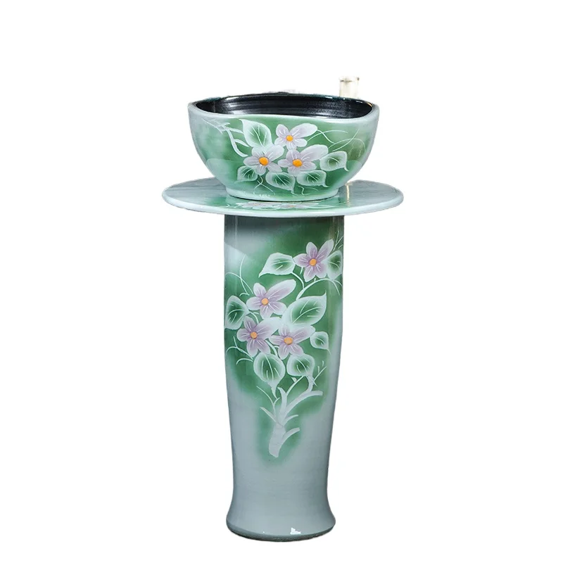Integrated outdoor ceramic vertical wash basin pool balcony courtyard household column basin small floor type
Integrated outdoor ceramic vertical wash basin pool balcony courtyard household column basin small floor type