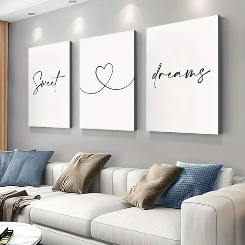 Wall Art Canvas Painting Nordic Poster English Love Quote Sweet Dream Wall Pictures Girl Kids Living Room Bedroom Home Decor