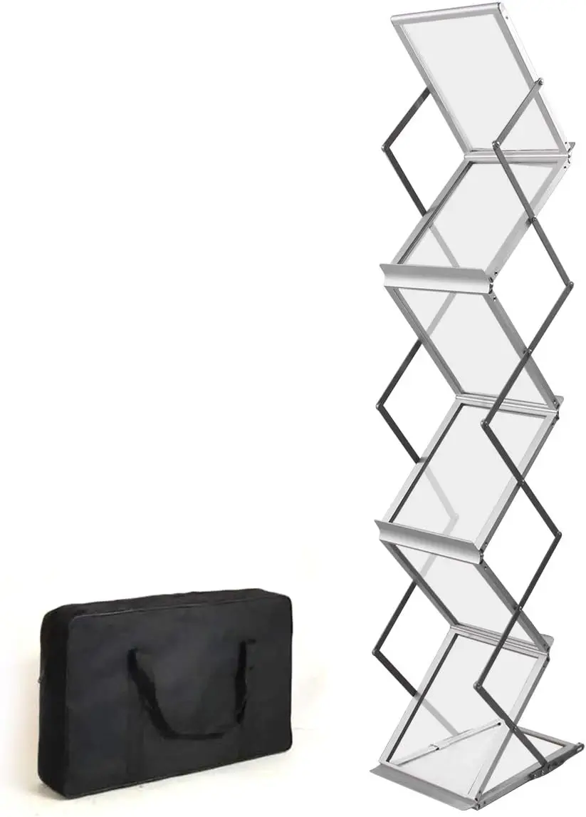 Foldable Aluminum Magazine Rack, Portable Pop-up Display Stand, 6 Pockets, A4 Size, for Trade Shows, Office, Retail Store
Foldable Aluminum Magazine Rack, Portable Pop-up Display Stand, 6 Pockets, A4 Size, for Trade Shows, Office, Retail Store