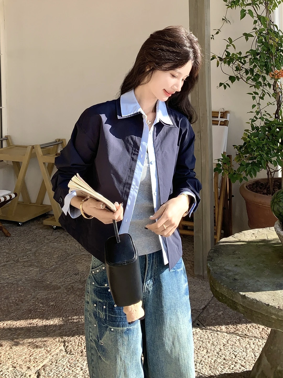Short Collar Jacket Women's Casual Style Color Block Design Spring Autumn New Arrival Anti-Aging Top Clean Fit Loose Type
Short Collar Jacket Women's Casual Style Color Block Design Spring Autumn New Arrival Anti-Aging Top Clean Fit Loose Type