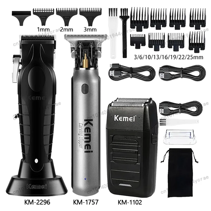 Kemei Hair Clipper KM-2296 KM-1757 KM-1102 Electric Rechargeable USB Charging Professional Barber Razor Trimmer Men's Shaver
Kemei Hair Clipper KM-2296 KM-1757 KM-1102 Electric Rechargeable USB Charging Professional Barber Razor Trimmer Men's Shaver