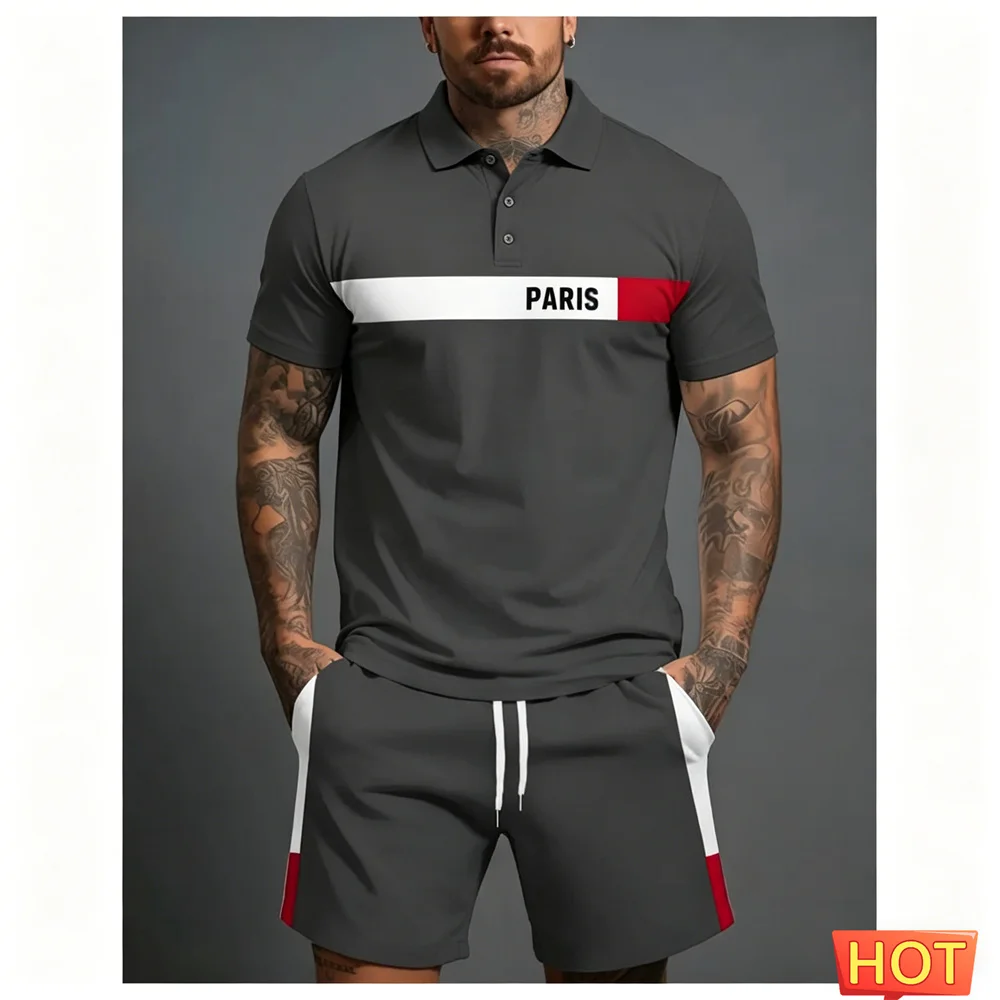 Outdoor Casual Men's Polo Set Two-piece Set Patchwork Color 3D Leisure Short Sleeve And Shorts 2 piece set Sports Men's clothing
Outdoor Casual Men's Polo Set Two-piece Set Patchwork Color 3D Leisure Short Sleeve And Shorts 2 piece set Sports Men's clothing