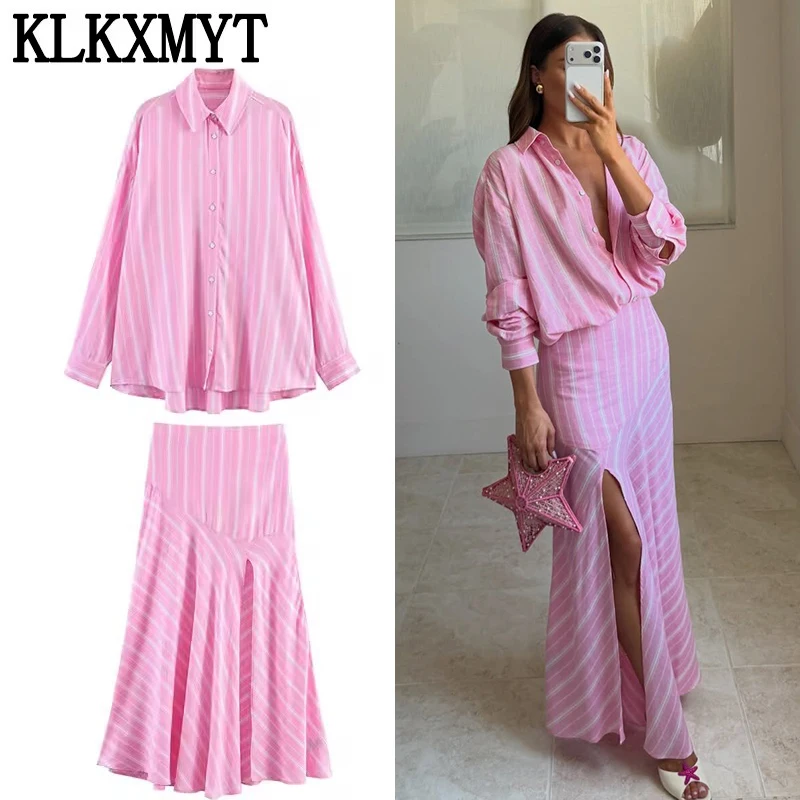 KLKXMYT Women Set Fashion Stripe Loose Shirt Tops+Pleated Elegant Midi Skirt Casual 2026 Spring Summer Woman Outfit
KLKXMYT Women Set Fashion Stripe Loose Shirt Tops+Pleated Elegant Midi Skirt Casual 2026 Spring Summer Woman Outfit