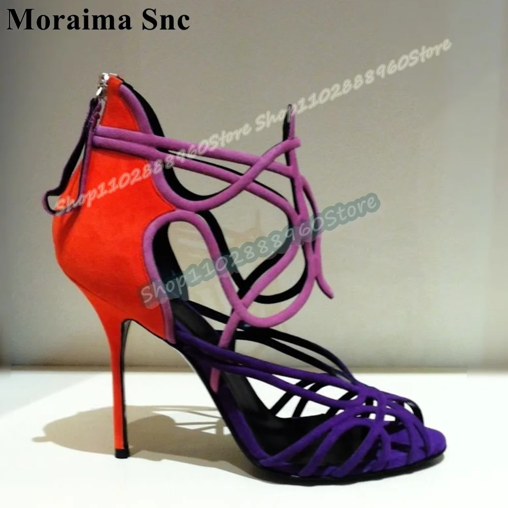 Trendy Mixed Flock Narrow Cross Strap Sandals Thin High Heel Shoes For Women Back Zipper Peep Toe Stylish Party Women Sandals
Trendy Mixed Flock Narrow Cross Strap Sandals Thin High Heel Shoes For Women Back Zipper Peep Toe Stylish Party Women Sandals