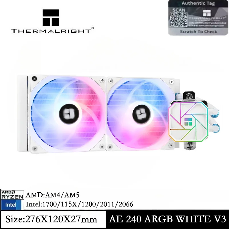 Thermalright Aqua Elite 240 V3 Water Cooler CPU Cooler Double PWM ARGB Fans Efficient PWM for AMD AM4 AM5 Intel LGA 115X/1851
Thermalright Aqua Elite 240 V3 Water Cooler CPU Cooler Double PWM ARGB Fans Efficient PWM for AMD AM4 AM5 Intel LGA 115X/1851