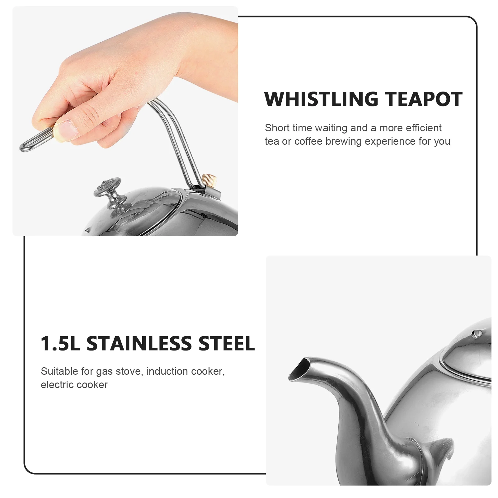 1pc Stainless Steel Tea Pot 1.5L Glossy Finish With Built-In Filter For Gas Stove Boiling Stainless Steel Stovetop Kettle
1pc Stainless Steel Tea Pot 1.5L Glossy Finish With Built-In Filter For Gas Stove Boiling Stainless Steel Stovetop Kettle