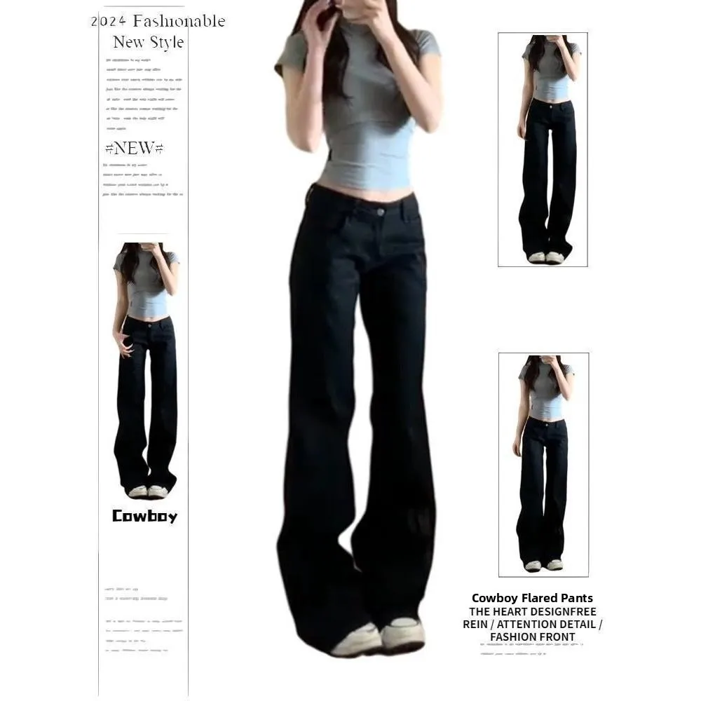 Retro American Hot Girl Bla Wide Leg Bell Bot Jeans Women Summer New Loose Straight Leg Trousers Casual Low Waist Denim
Retro American Hot Girl Bla Wide Leg Bell Bot Jeans Women Summer New Loose Straight Leg Trousers Casual Low Waist Denim