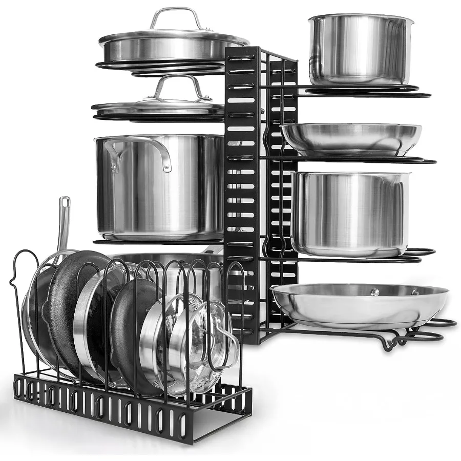 Adjustable Pots and Pans Organizer 8 Tier Versatile Kitchen Pot Rack for Counter and Cabinet Easy Setup 3 DIY Installation Ways
Adjustable Pots and Pans Organizer 8 Tier Versatile Kitchen Pot Rack for Counter and Cabinet Easy Setup 3 DIY Installation Ways