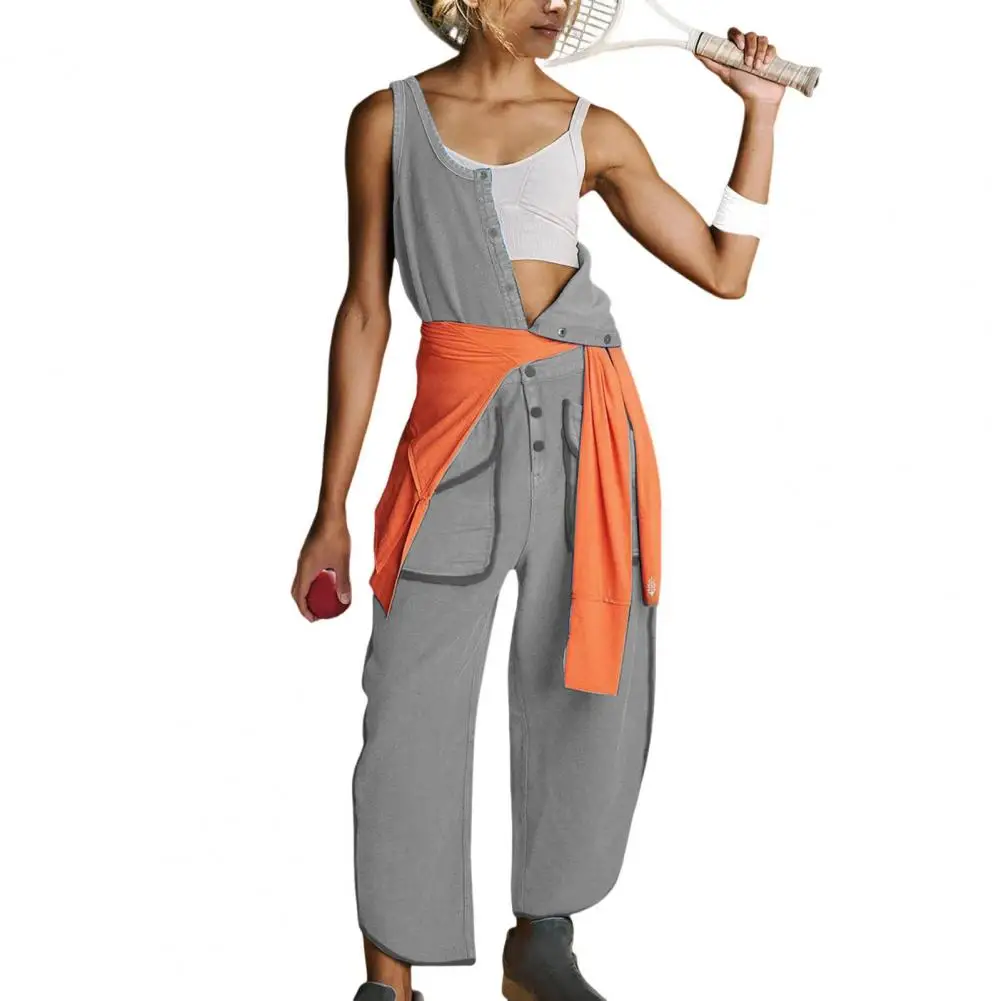 Women Summer Jumpsuit Stylish Women's Sleeveless Jumpsuit with Elastic Waist Pockets Casual Summer Sportswear for Ladies Trendy
Women Summer Jumpsuit Stylish Women's Sleeveless Jumpsuit with Elastic Waist Pockets Casual Summer Sportswear for Ladies Trendy
