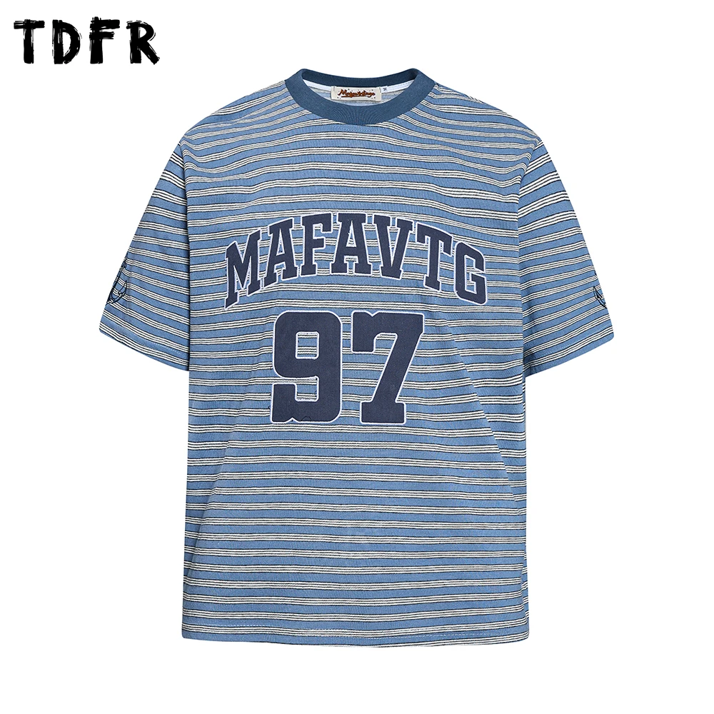 Spliced Striped Short Sleeve T-shirt Mens Letter Embroidery Summer Retro Casual Loose Crew Neck Half-Sleeve Cotton Tee Man
Spliced Striped Short Sleeve T-shirt Mens Letter Embroidery Summer Retro Casual Loose Crew Neck Half-Sleeve Cotton Tee Man