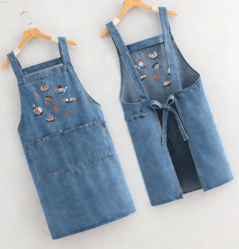 Модный ретро-фартук из денима, регулируемый, унисекс, для дома, кухни, пекарни, кафе, магазина молочного чая, для повседневного использования
Модный ретро-фартук из денима, регулируемый, унисекс, для дома, кухни, пекарни, кафе, магазина молочного чая, для повседневного использования