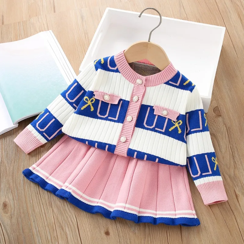 Girls Sweaters Sets Autumn Winter Warm Knitted Cardigan+Skirt Fashion Korean Children Clothing Suits Fall Kids Outfits Set 6Year
Girls Sweaters Sets Autumn Winter Warm Knitted Cardigan+Skirt Fashion Korean Children Clothing Suits Fall Kids Outfits Set 6Year