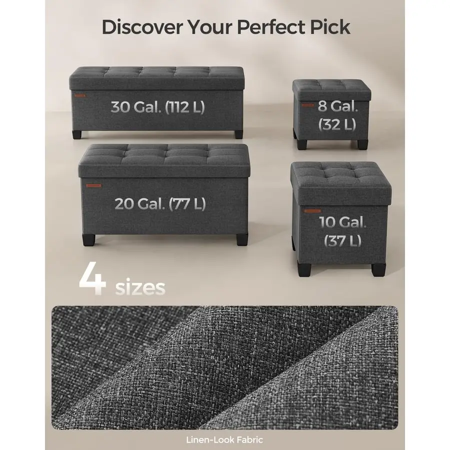 15 Inches Cube Storage Ottoman, Bedroom Bench with Storage, Foot Stool with Feet, Holds Up to 660 lb, Dark Gray ULSF14GYZ
15 Inches Cube Storage Ottoman, Bedroom Bench with Storage, Foot Stool with Feet, Holds Up to 660 lb, Dark Gray ULSF14GYZ