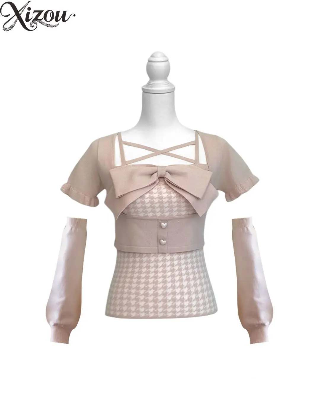 Japanese Style New Cross Strap Bow Women's Tops Spring Autumn Matching Layered Square Neck Knitted Shirt Fashion Sweater Top
Japanese Style New Cross Strap Bow Women's Tops Spring Autumn Matching Layered Square Neck Knitted Shirt Fashion Sweater Top