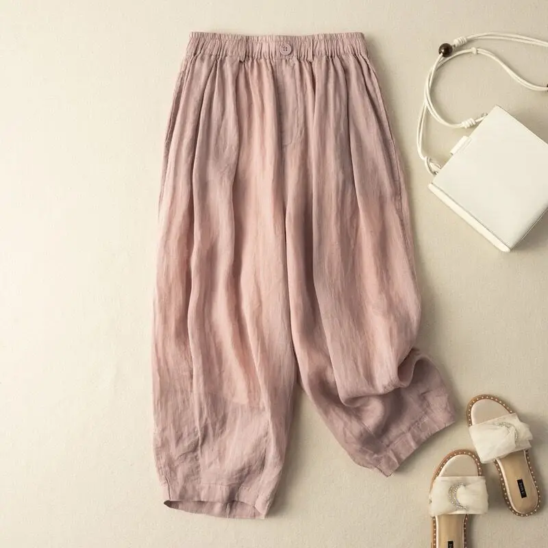 Double-layered Cropped Casual Pants Women's Lretro Loose Cotton Linen Women's Pants Harlan Pants
Double-layered Cropped Casual Pants Women's Lretro Loose Cotton Linen Women's Pants Harlan Pants