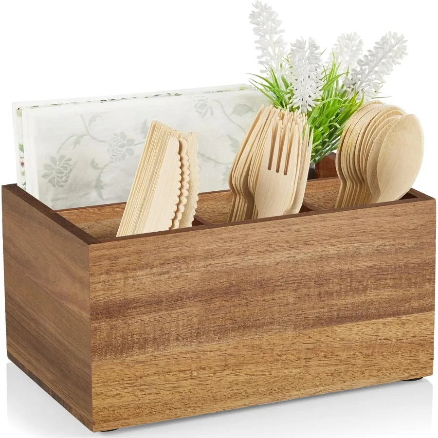 Utensil Caddy Silverware Caddy for Party Acacia Wood Silverware Holder Silverware Organizer Countertop Cutlery Storage Containe
Utensil Caddy Silverware Caddy for Party Acacia Wood Silverware Holder Silverware Organizer Countertop Cutlery Storage Containe