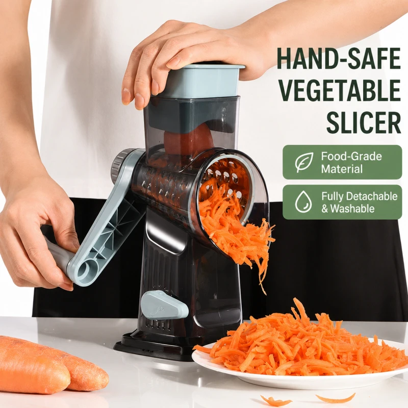 Stainless Steel Roller Slicer, Fast Veggie Spiralizer Cutter, Detachable Grater Shredder, Adjustable Thickness Blade
Stainless Steel Roller Slicer, Fast Veggie Spiralizer Cutter, Detachable Grater Shredder, Adjustable Thickness Blade