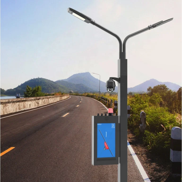 Smart Solar Street Lamp Pole with LED Display CCTV New Aluminum Profile for Highway Airport Outdoor Highways Projects
Smart Solar Street Lamp Pole with LED Display CCTV New Aluminum Profile for Highway Airport Outdoor Highways Projects
