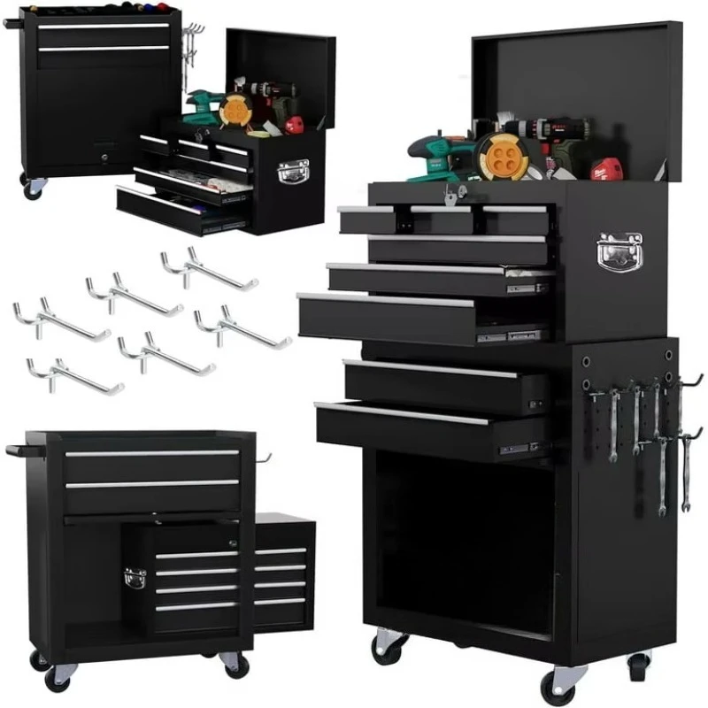 2 layer 8 Drawers Tool Box Roller Cabinet Black Rolling Tool Cart with Lockable Drawers for Workshop Garage Tool Storage Package
2 layer 8 Drawers Tool Box Roller Cabinet Black Rolling Tool Cart with Lockable Drawers for Workshop Garage Tool Storage Package