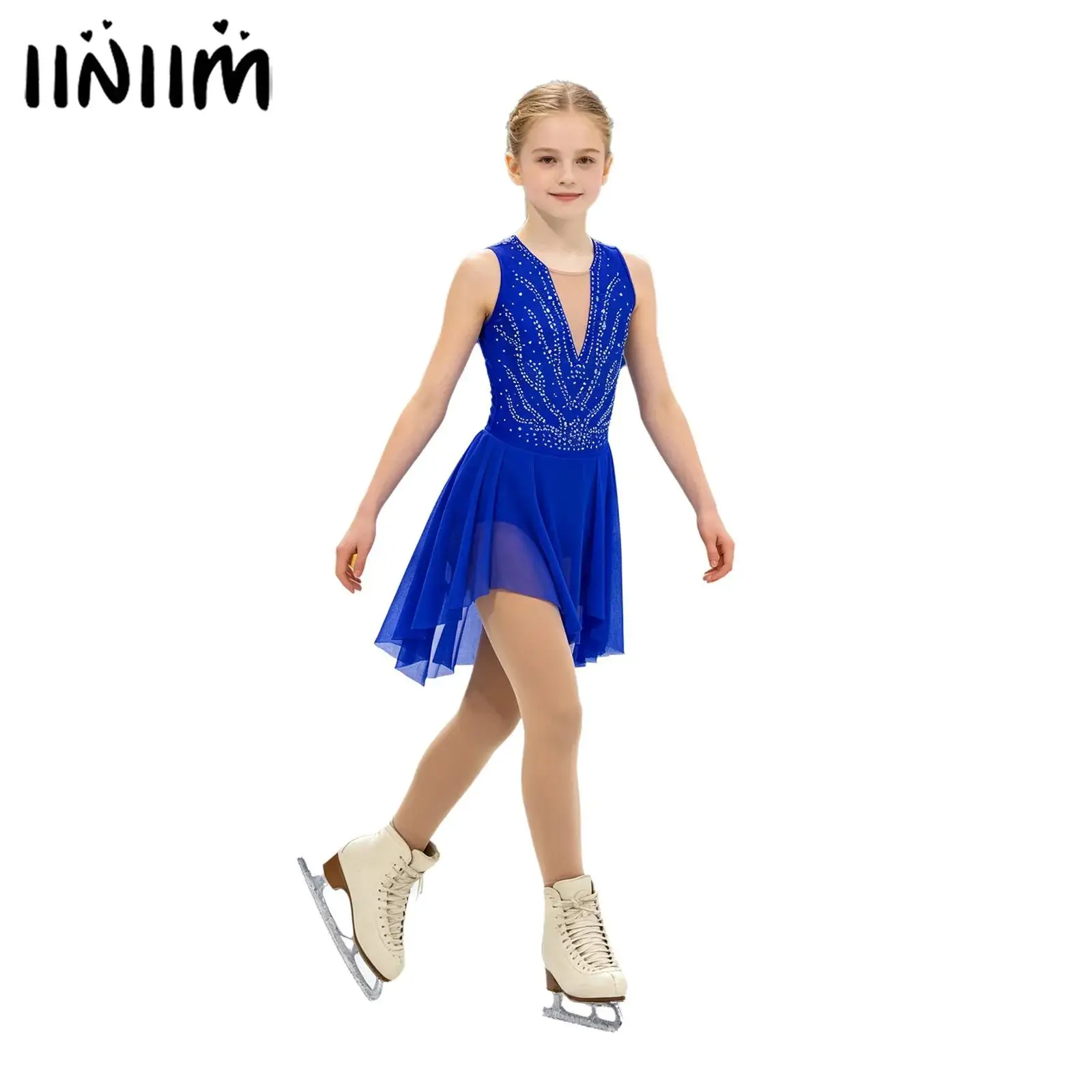 Kids Girls Shiny Rhinestone Gymnastics Artistic Figure Skating Costume Ballet Jersey Lyrical Performance Dress Dance Dresses
Kids Girls Shiny Rhinestone Gymnastics Artistic Figure Skating Costume Ballet Jersey Lyrical Performance Dress Dance Dresses