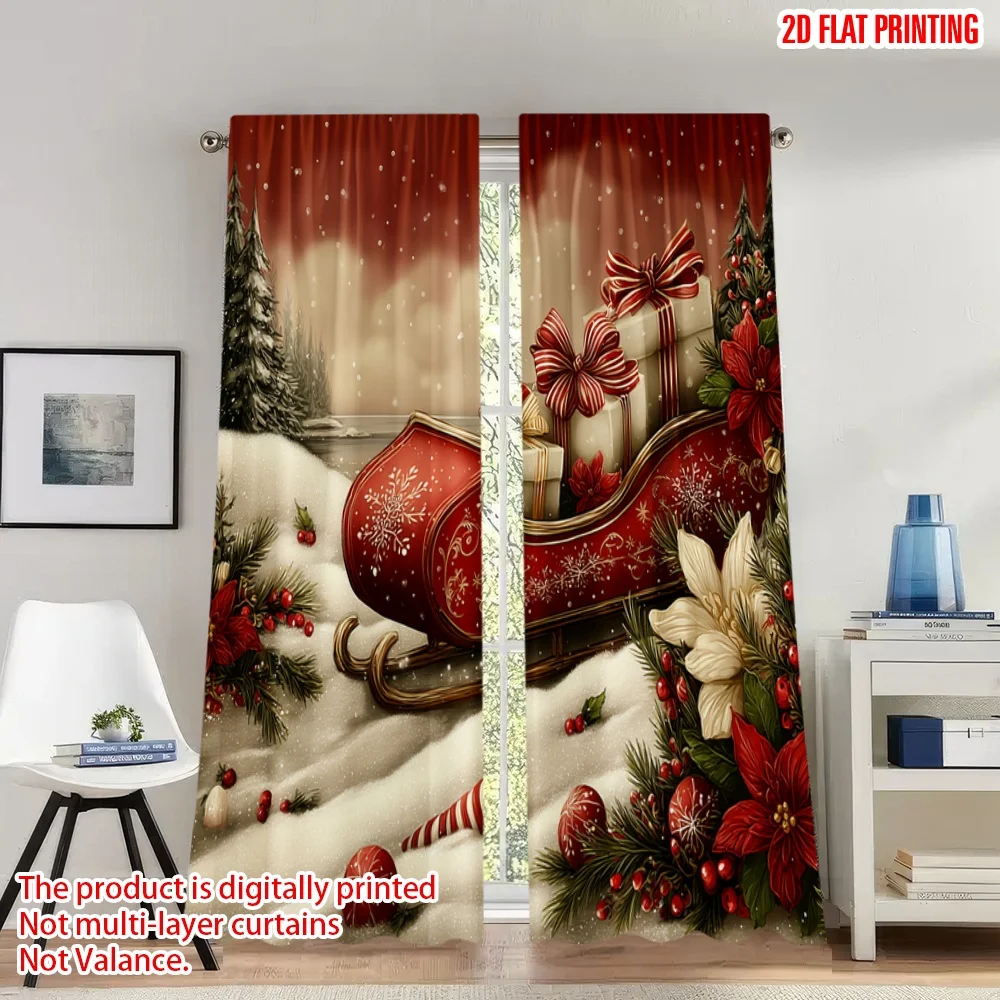 2pcs 2D flat printing Merry Christmas Party Curtains Christmas Sleigh Gifts Festive Digital Printed Polyester Drapes Festive
2pcs 2D flat printing Merry Christmas Party Curtains Christmas Sleigh Gifts Festive Digital Printed Polyester Drapes Festive