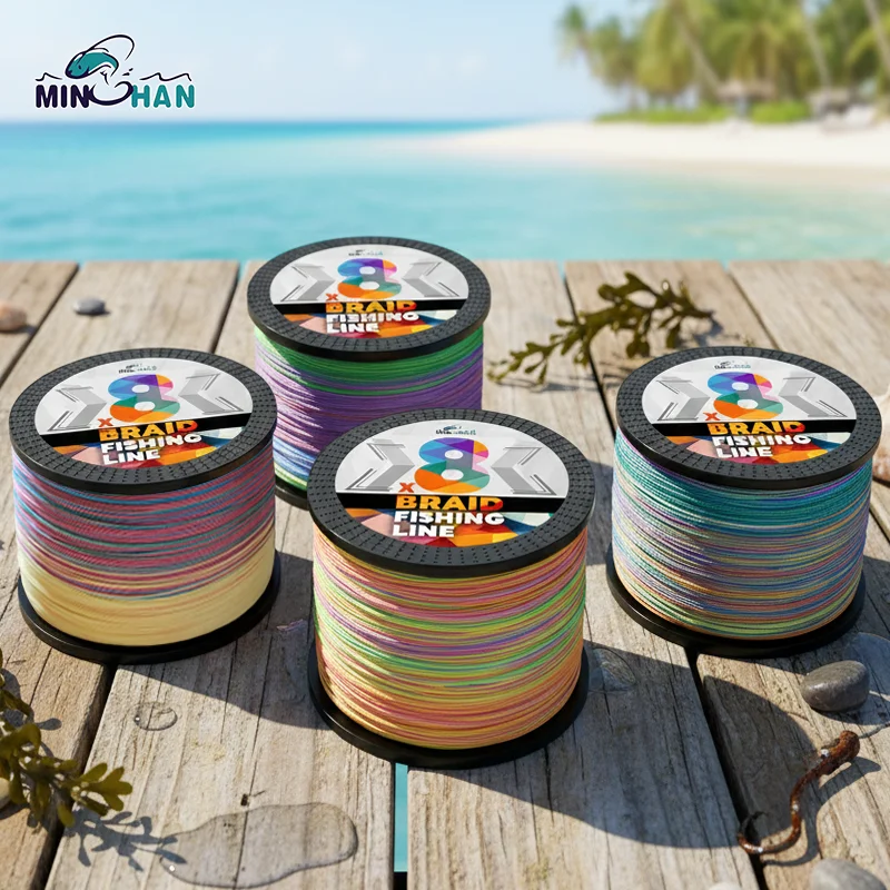 8-Strand 1000m Colorful Pe Line, Colorful Braided Main Line, 8-Strand Multifilament Pe Anti-Abrasion Braided Line, 9.4-95lb for Smoo
8-Strand 1000m Colorful Pe Line, Colorful Braided Main Line, 8-Strand Multifilament Pe Anti-Abrasion Braided Line, 9.4-95lb for Smoo