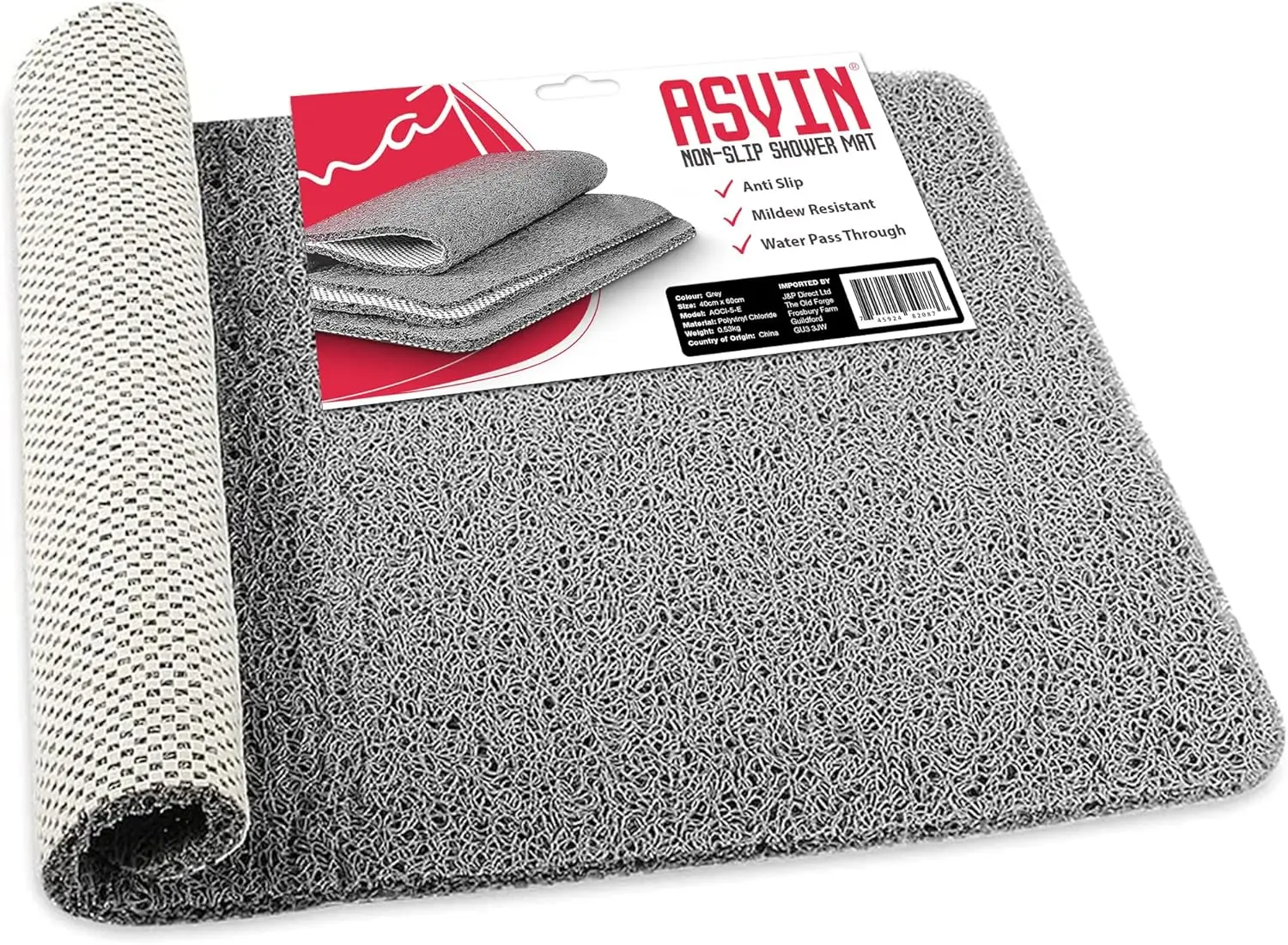Soft Textured Non-Slip Bath Mat, 24x16 Inch Rectangular, Quick Drying Grey for Wet Areas
Soft Textured Non-Slip Bath Mat, 24x16 Inch Rectangular, Quick Drying Grey for Wet Areas