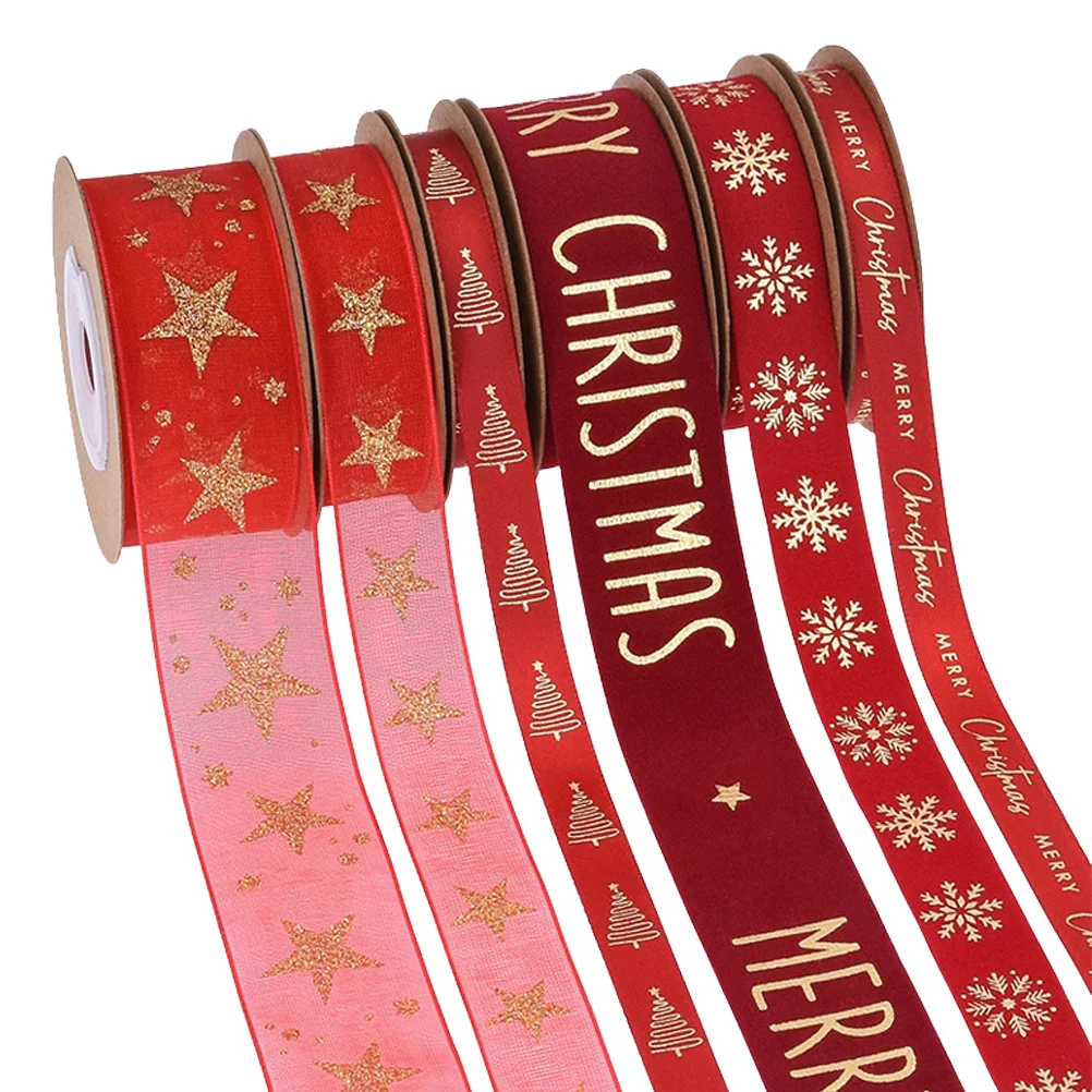 6 Rolls Red Glitter Organza Christmas Present Wrapping Wide Chiffon Ribbon Rolls Holiday Packaging Bouquet Decoration Xmas Party 
6 Rolls Red Glitter Organza Christmas Present Wrapping Wide Chiffon Ribbon Rolls Holiday Packaging Bouquet Decoration Xmas Party