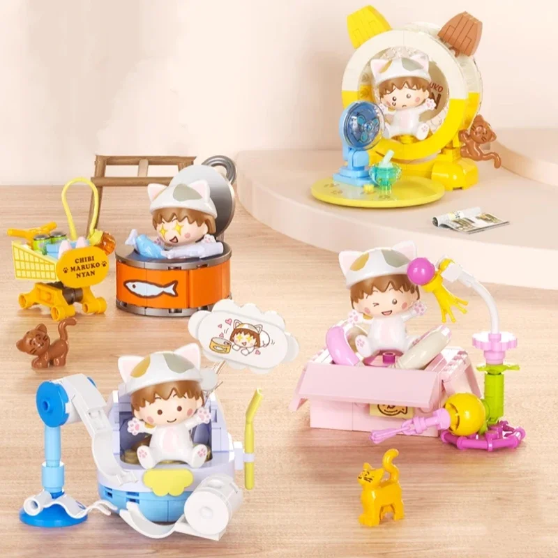 Аниме Chibi Maruko-chan, строительные блоки, серия Meow Meow, лоскутная модель, развивающие игрушки, настольные украшения, коллекция подарков
Аниме Chibi Maruko-chan, строительные блоки, серия Meow Meow, лоскутная модель, развивающие игрушки, настольные украшения, коллекция подарков