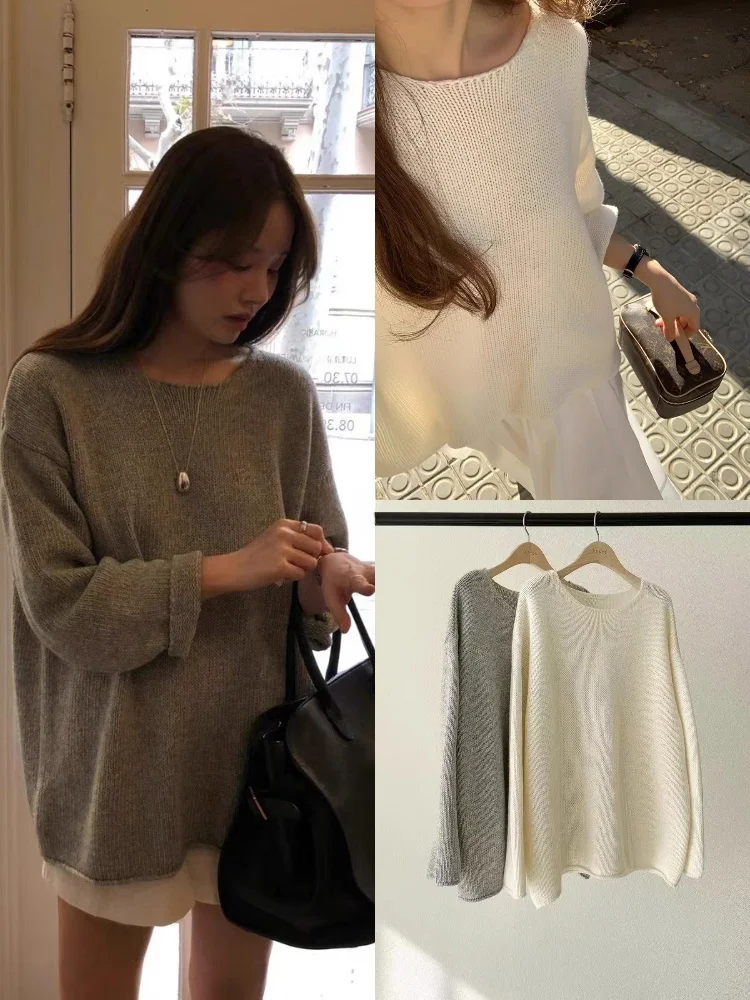 Spring 2025 Casual Loose Knitted round Ne Women's Top Two Colors Versatile Comfortable Lazy Sle Long Sve Crew Ne
Spring 2025 Casual Loose Knitted round Ne Women's Top Two Colors Versatile Comfortable Lazy Sle Long Sve Crew Ne